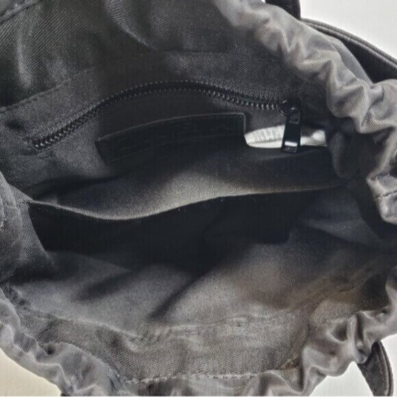 Zara Black Nylon Drawstring  Lunch Bag Crossbody Double Handles Back to School - Picture 7 of 13